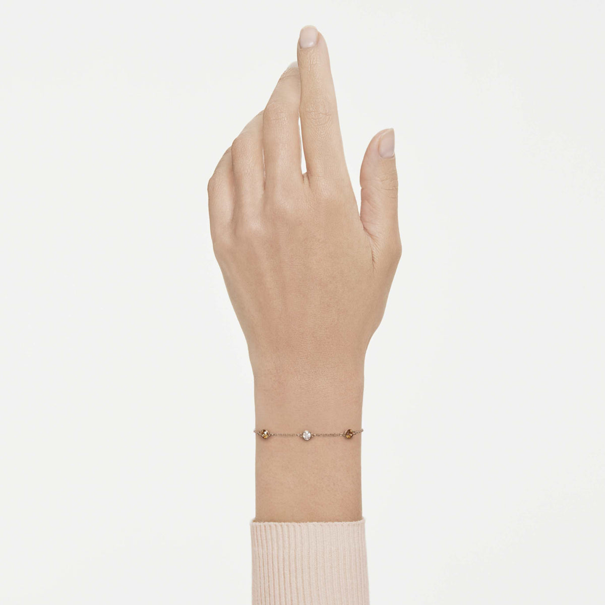 Swarovski Imber bracelet Round cut, Multicolored, 18K rose gold finish