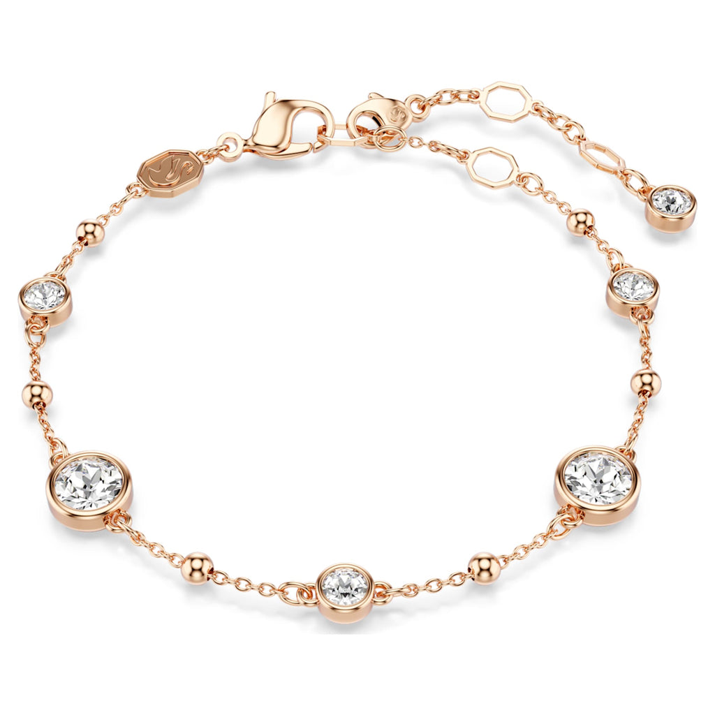 Swarovski Imber bracelet with white round-cut accents and an 18K rose gold finish