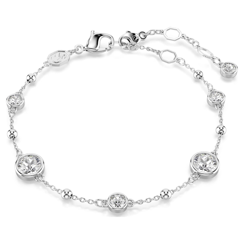 Swarovski Imber bracelet with white round-cut accents and rhodium plating