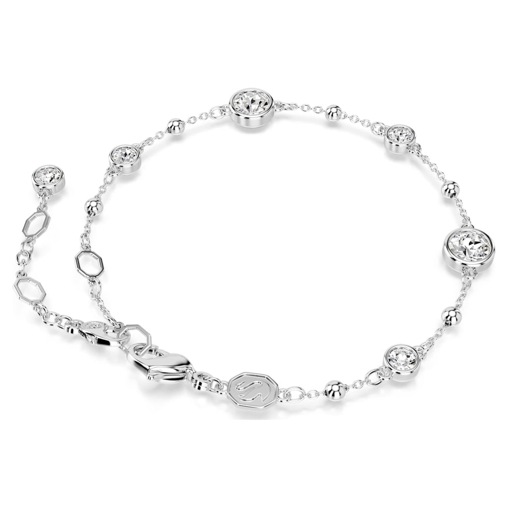 Swarovski Imber bracelet with white round-cut accents and rhodium plating