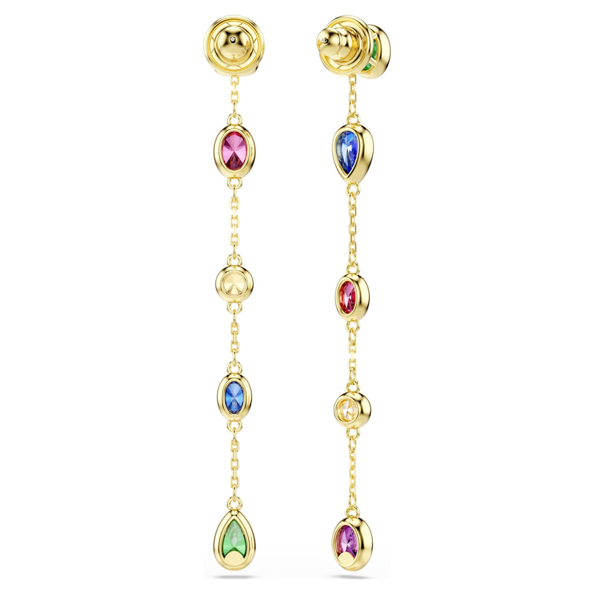 Swarovski Imber drop earrings Mixed cuts, Multicolored, 18K gold finish
