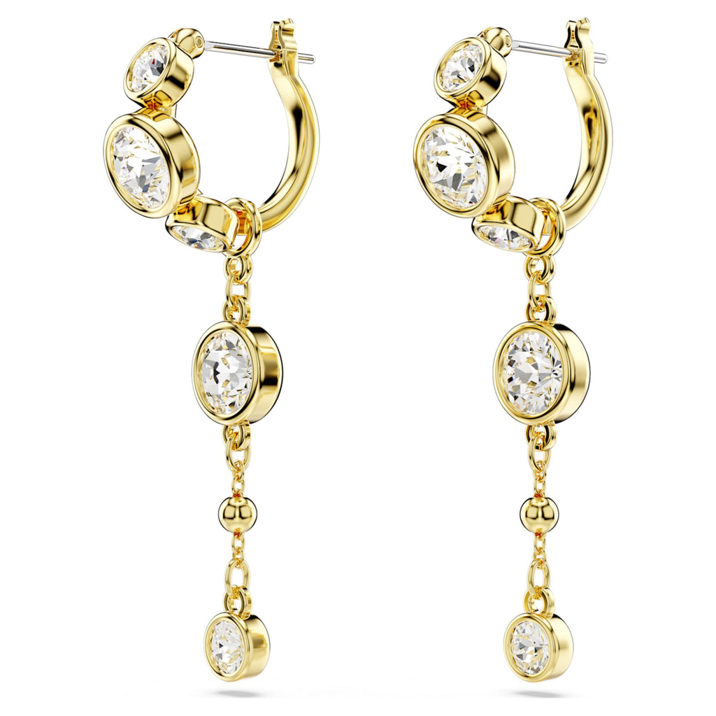 Swarovski Imber drop earrings with white round-cut accents and an 18K gold finish