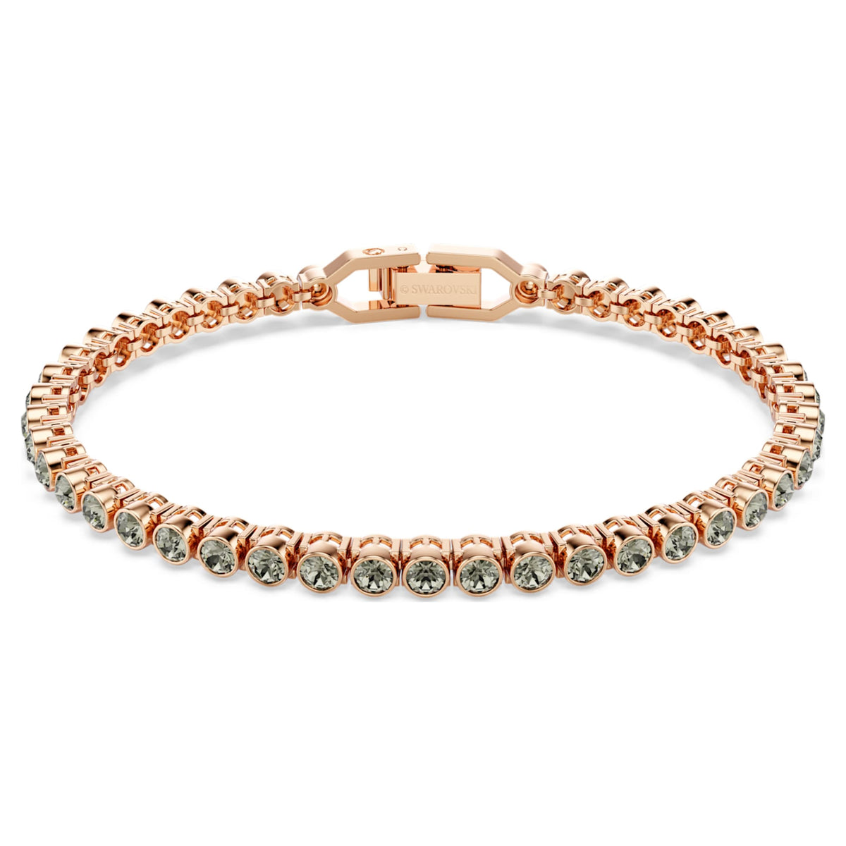 Swarovski Imber Emily Tennis bracelet with black round-cut accents and an 18K rose gold finish