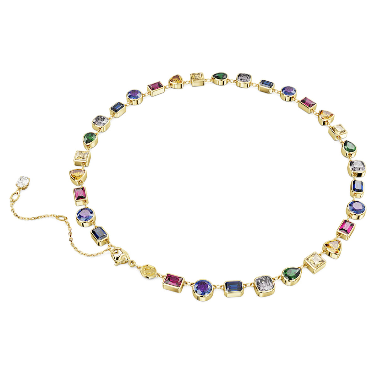 Swarovski Imber necklace Mixed cuts, Multicolored, 18K gold finish