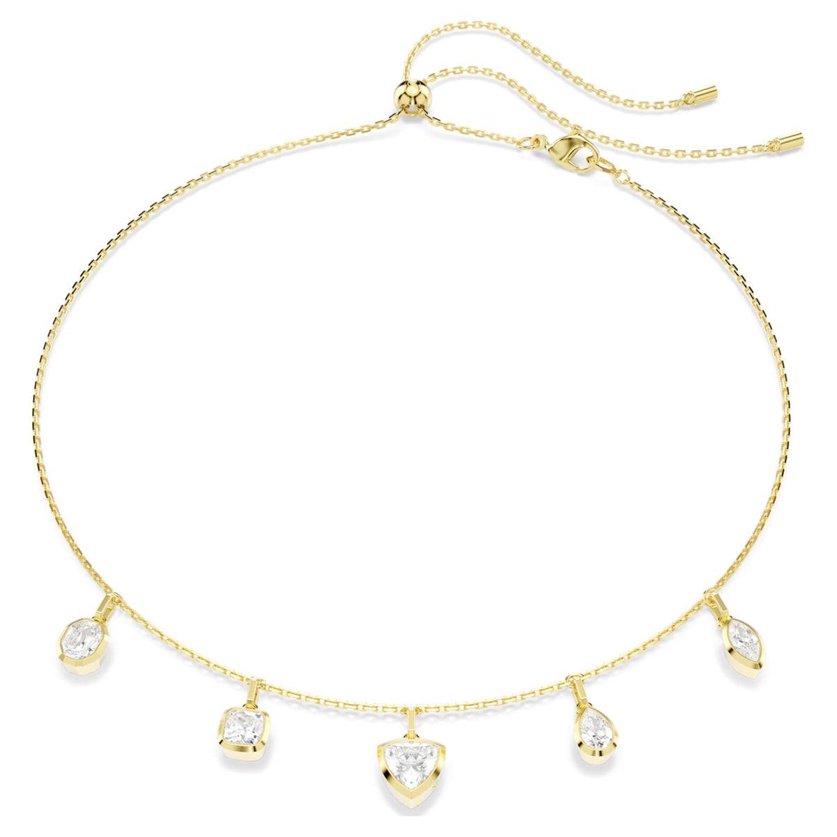 Swarovski Imber necklace Mixed cuts, White, 18K gold finish