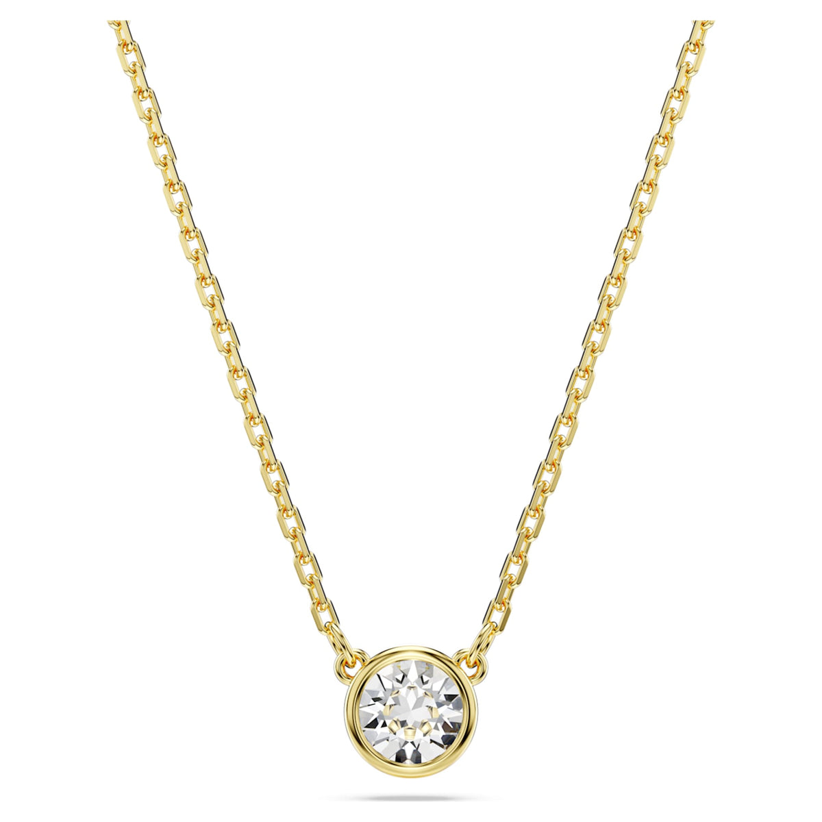 Swarovski Imber pendant Round cut, White, 18K gold finish
