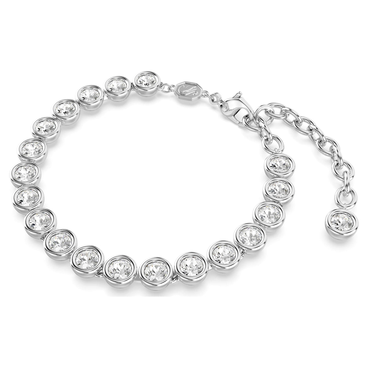 Swarovski Imber Tennis bracelet with white round-cut accents and rhodium plating