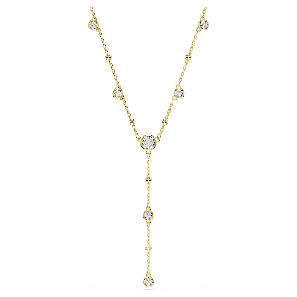 Swarovski Imber y necklace with white round-cut accents and an 18K gold finish