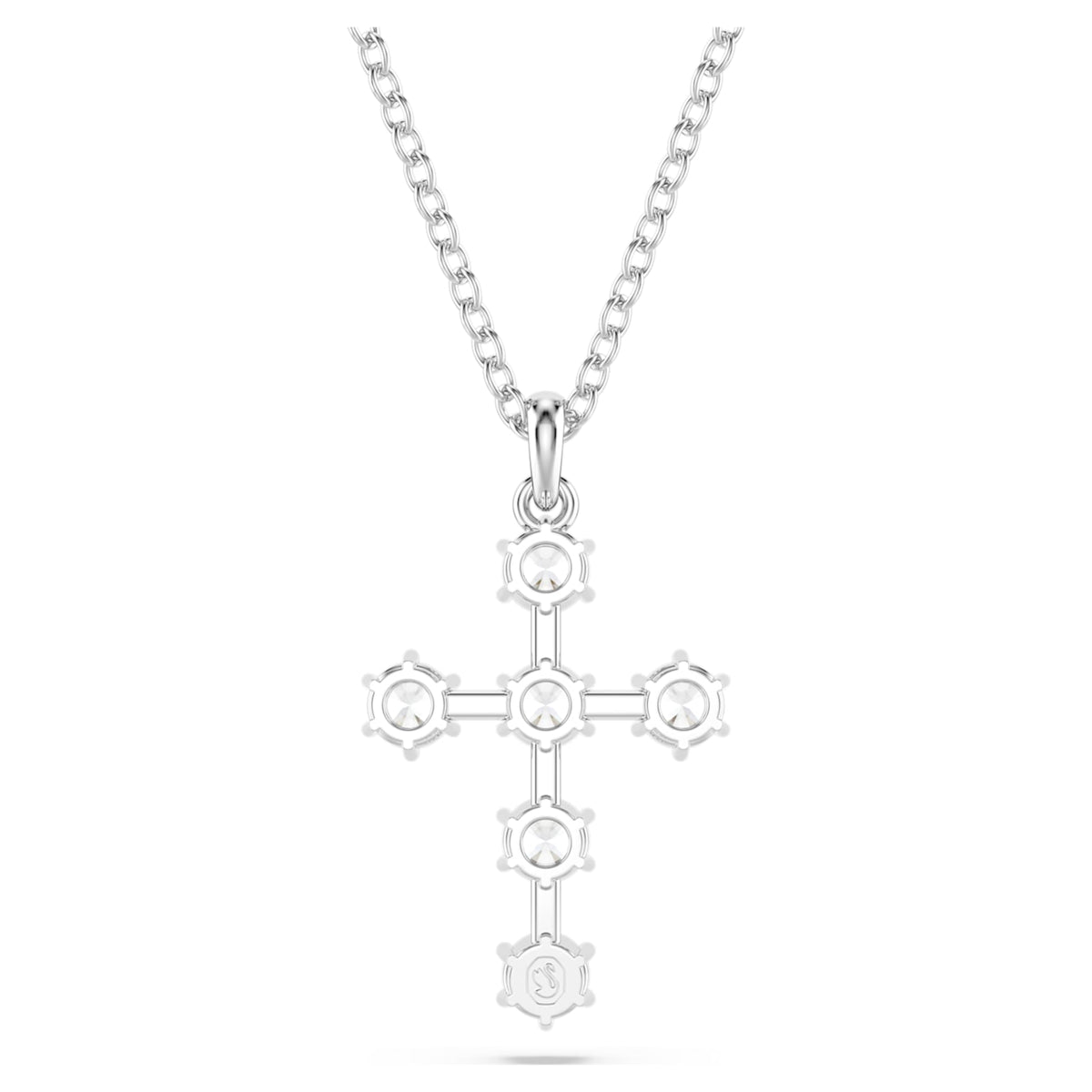 Swarovski Insigne pendant Round cut, Cross, White, Rhodium plated