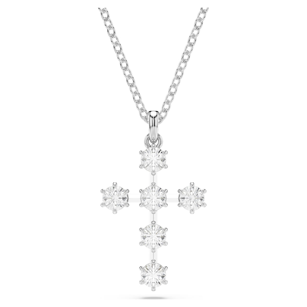 Swarovski Insigne pendant Round cut, Cross, White, Rhodium plated