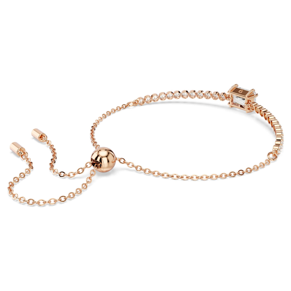 Swarovski Matrix bracelet Mixed cuts, White, 18K rose gold finish