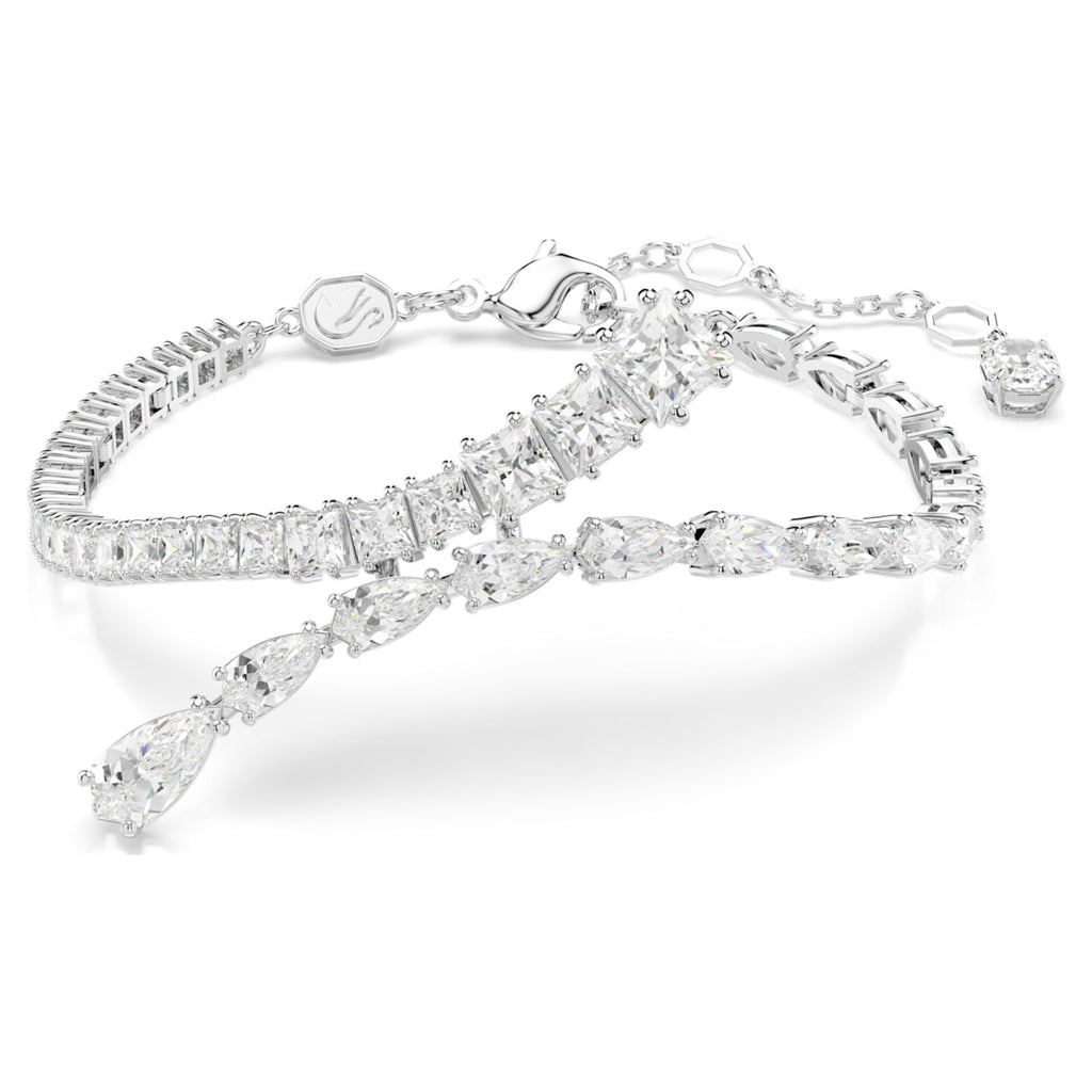 Swarovski Matrix bracelet with white mixed-cut accents and rhodium plating