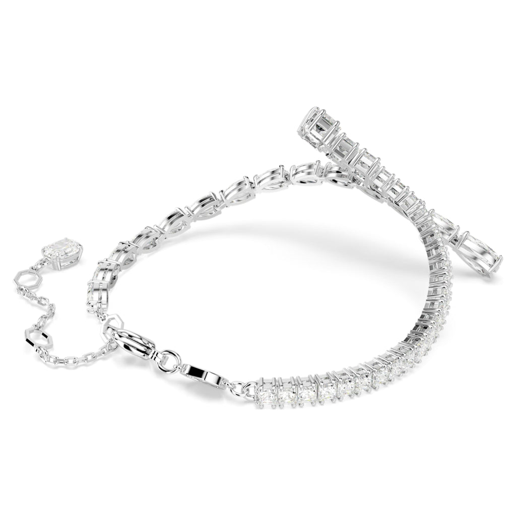 Swarovski Matrix bracelet with white mixed-cut accents and rhodium plating