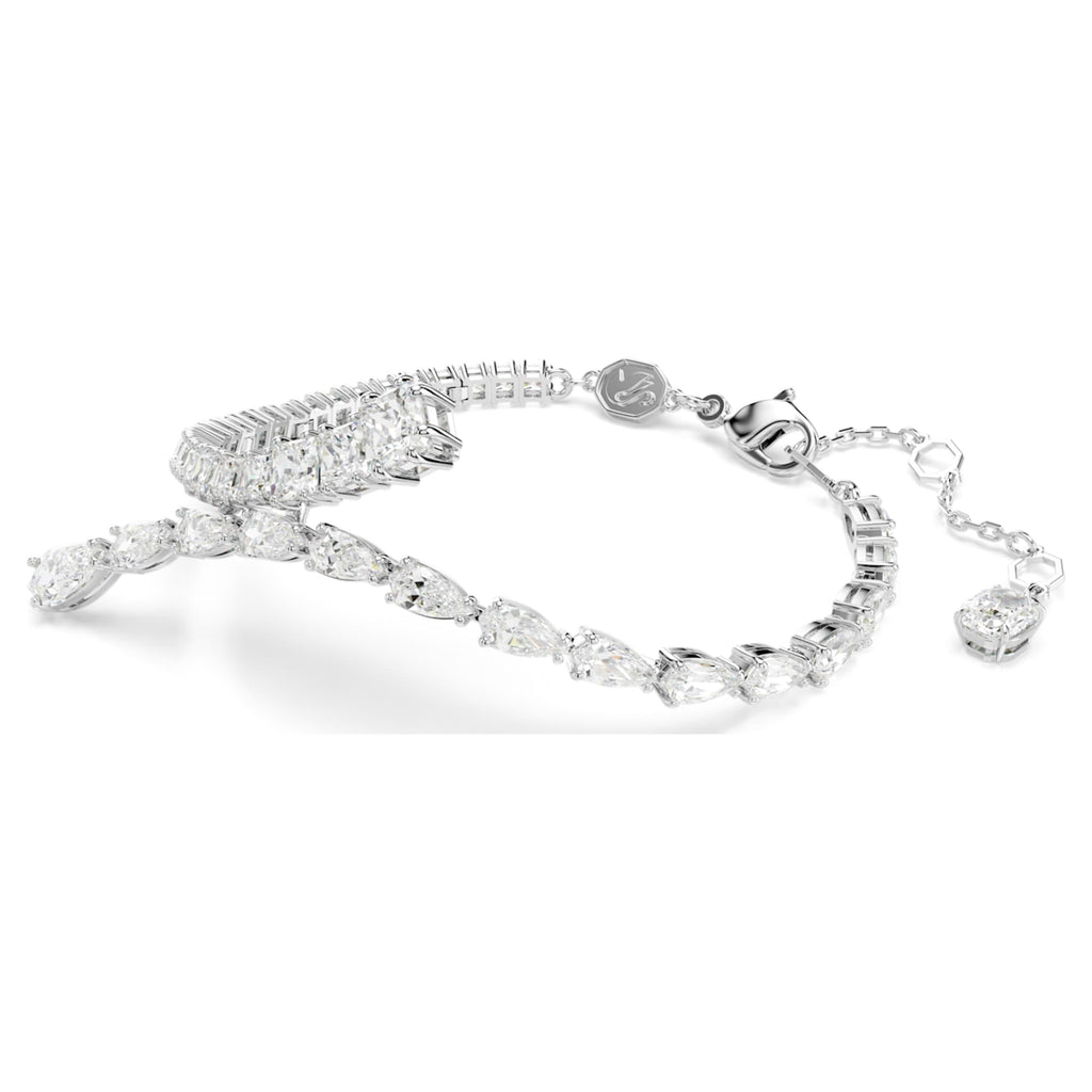 Swarovski Matrix bracelet with white mixed-cut accents and rhodium plating