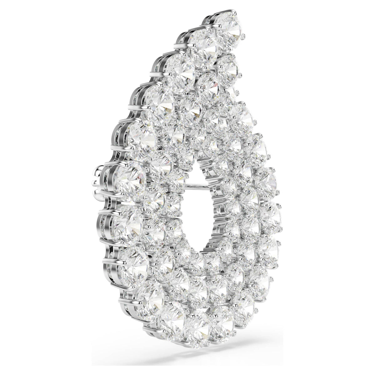 Swarovski Matrix brooch Round cut, White, Rhodium plated