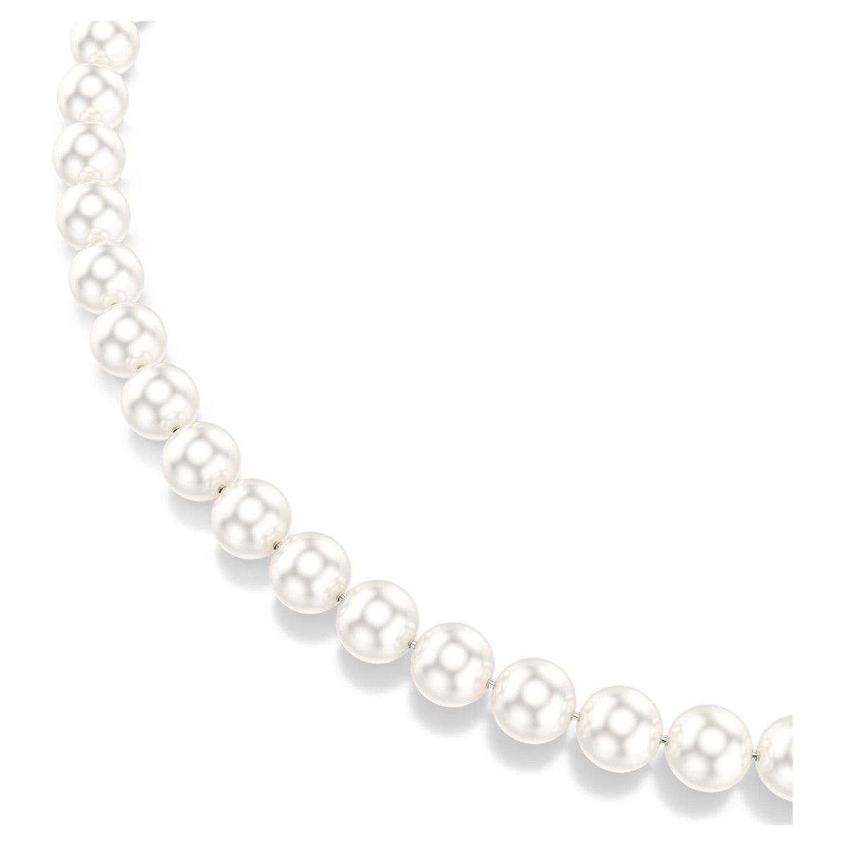 Swarovski Matrix necklace Crystal pearl, White, Rhodium plated