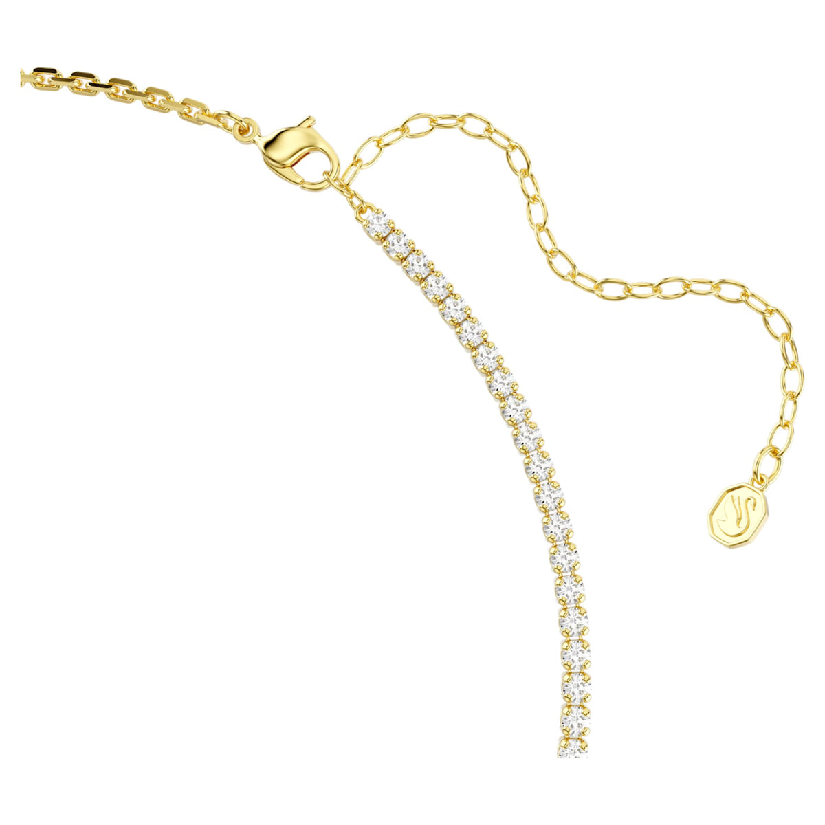 Swarovski Matrix necklace Round cut, White, 18K gold finish