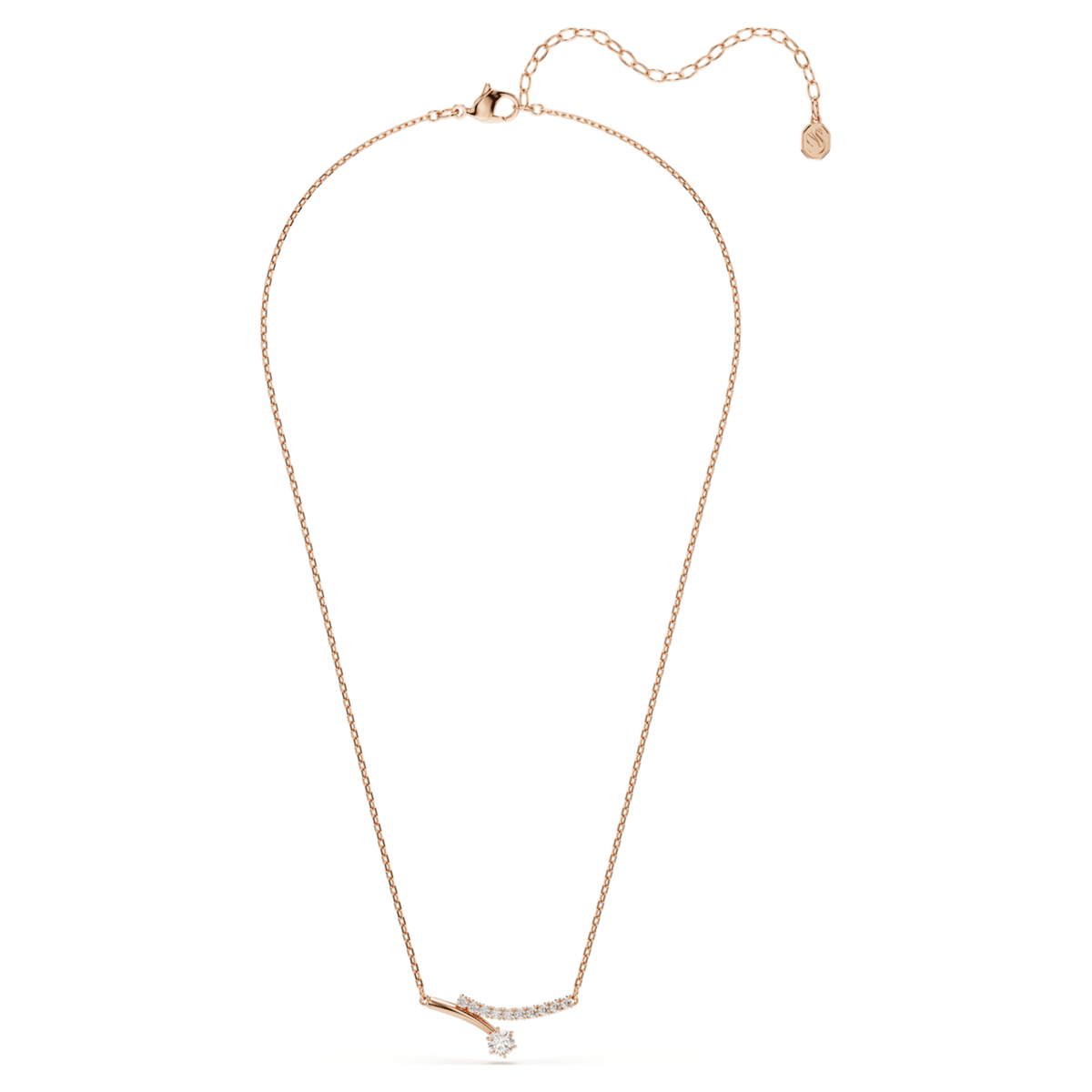 Swarovski Matrix necklace Round cut, White, 18K rose gold finish