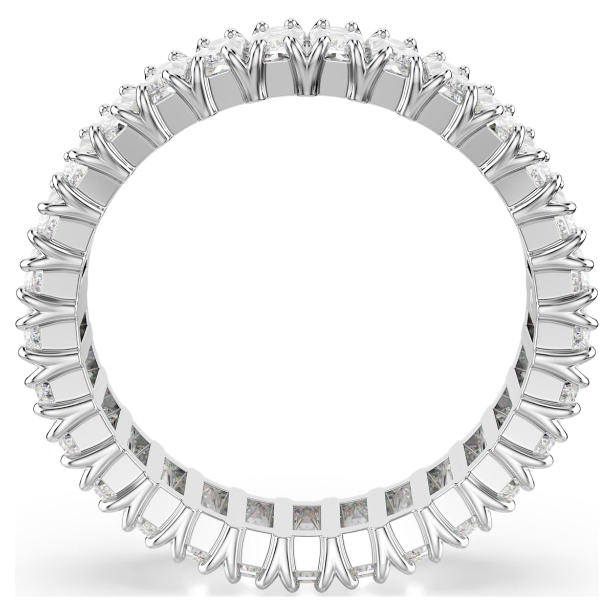 Swarovski Matrix ring Baguette cut, White, Silver-tone finish