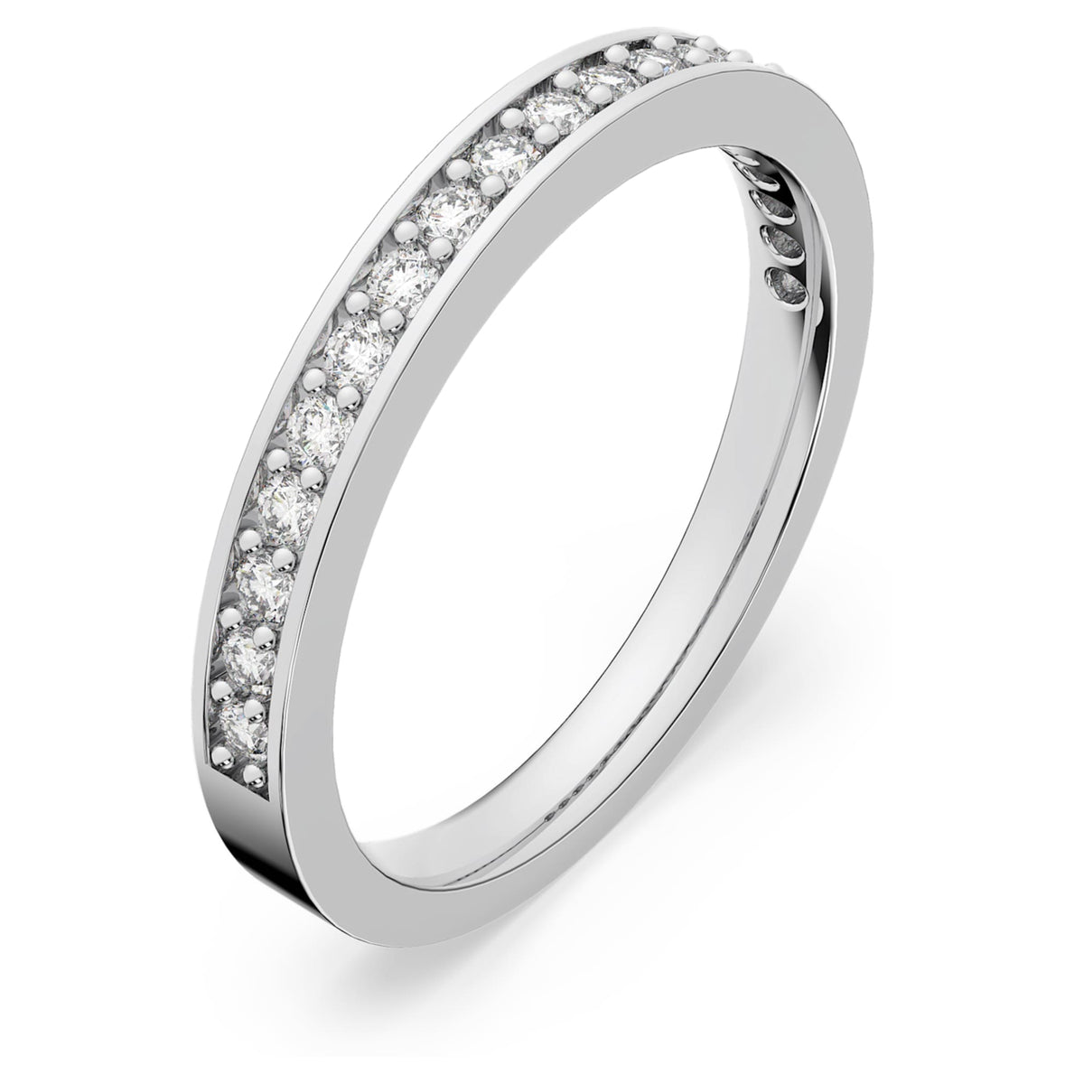 Swarovski Matrix ring with white accents and rhodium plating