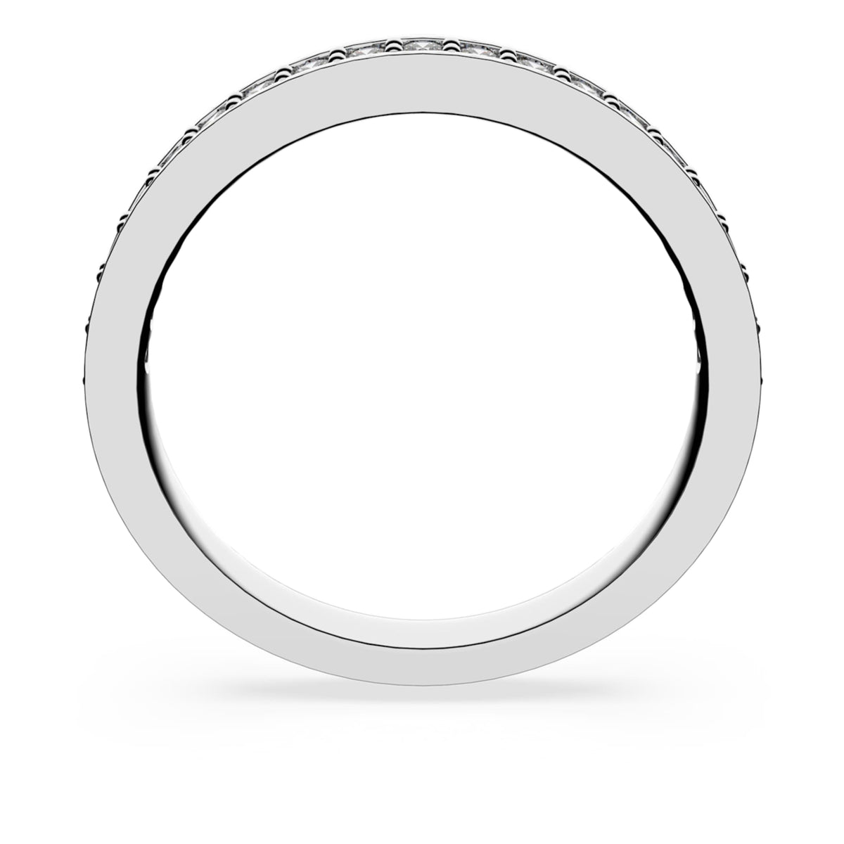 Swarovski Matrix ring with white accents and rhodium plating