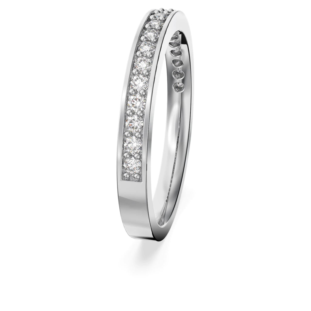 Swarovski Matrix ring with white accents and rhodium plating