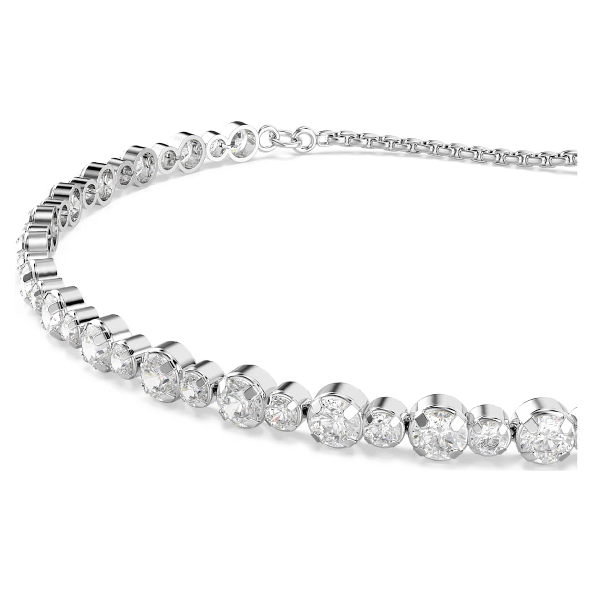Swarovski Matrix Tennis bracelet Mixed round cuts, White, Rhodium plated