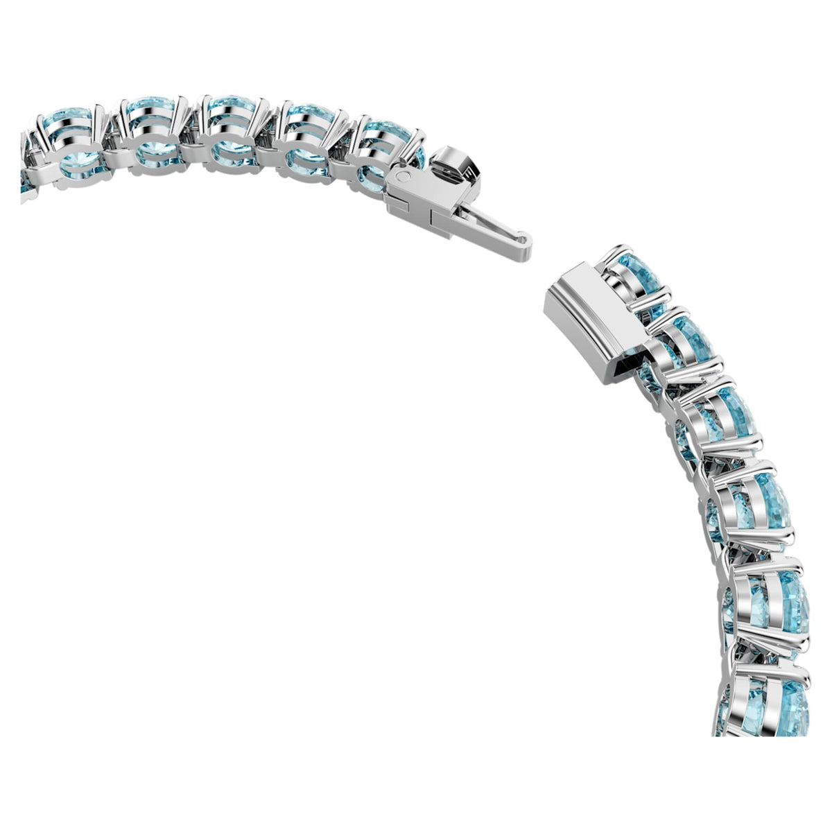 Swarovski Matrix Tennis bracelet with blue round-cut accents and rhodium plating