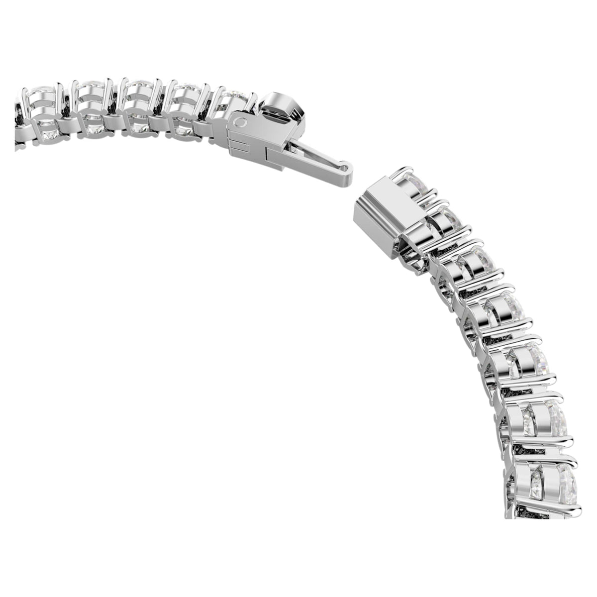 Swarovski Matrix Tennis bracelet with white round-cut accents and rhodium plating