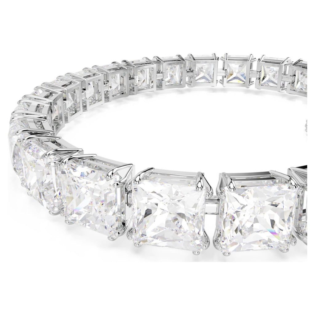 Swarovski Matrix Tennis bracelet with white accents and rhodium plating