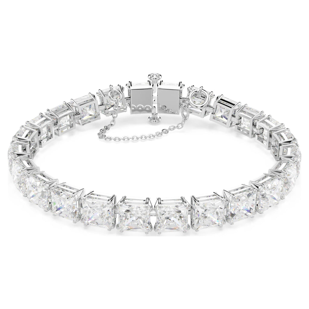 Swarovski Matrix Tennis bracelet with white accents and rhodium plating