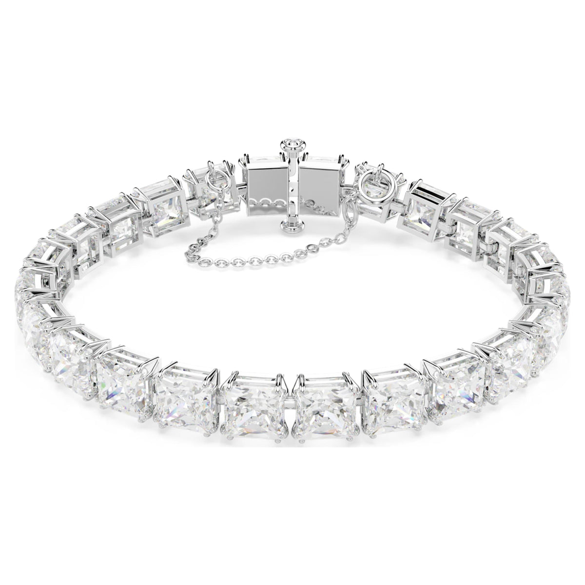 Swarovski Matrix Tennis bracelet with white accents and rhodium plating