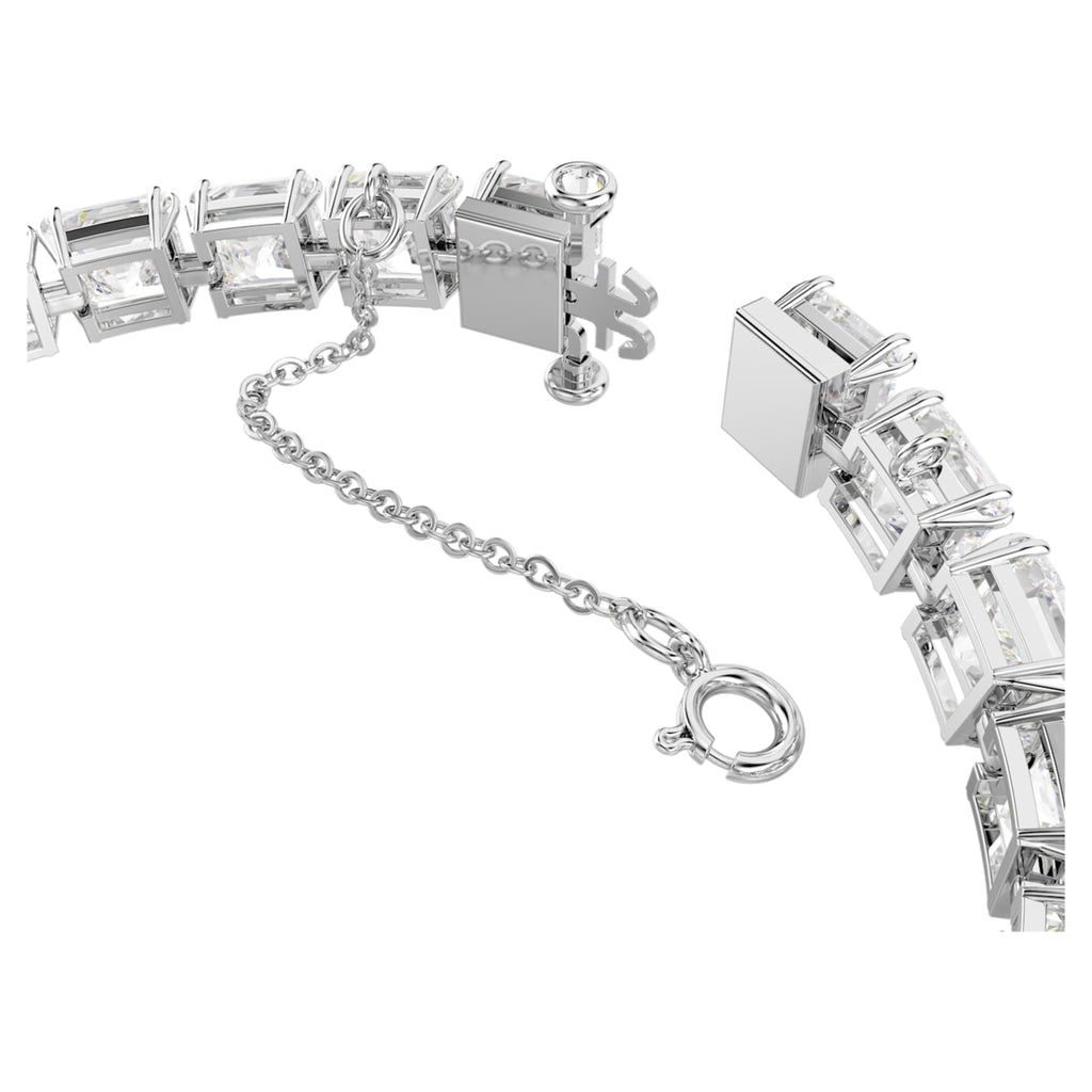 Swarovski Matrix Tennis bracelet with white accents and rhodium plating