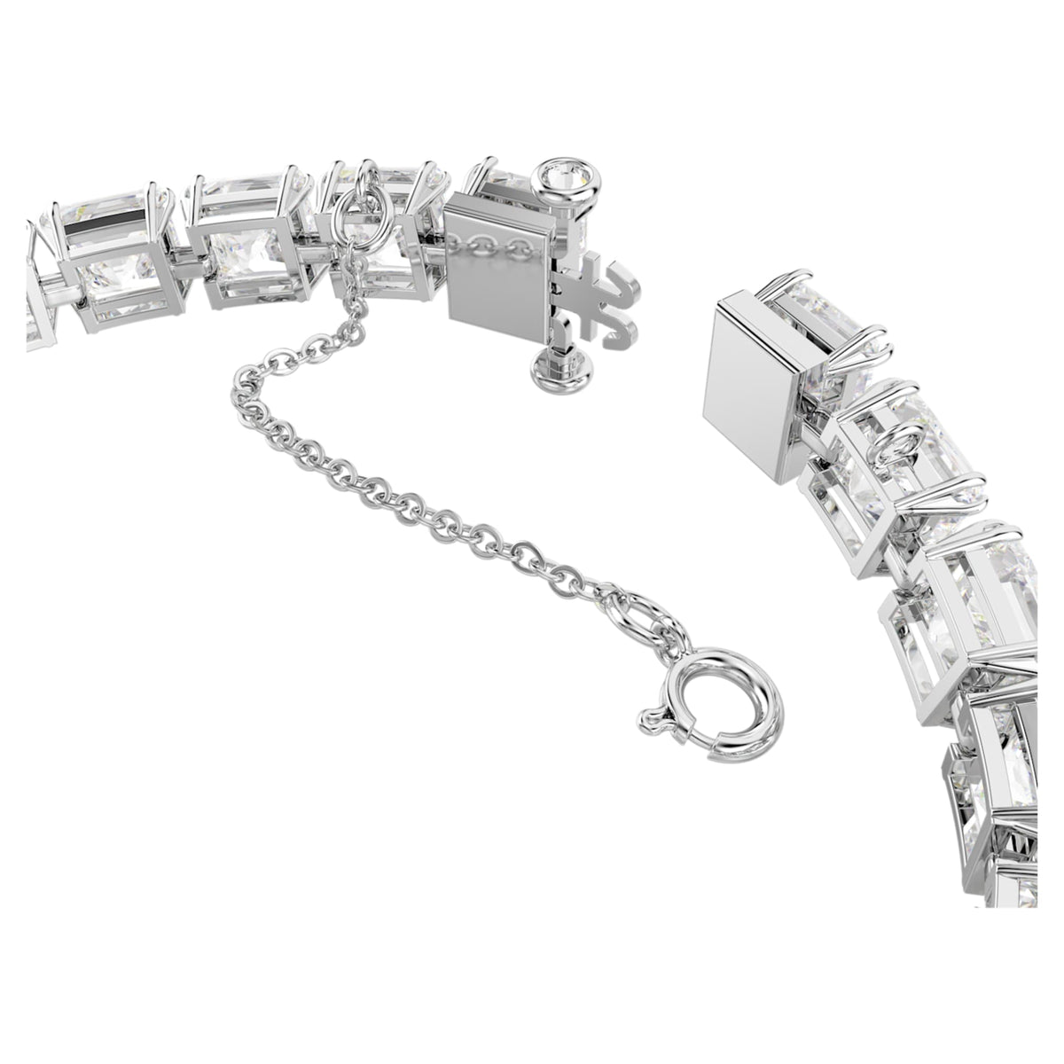 Swarovski Matrix Tennis bracelet with white accents and rhodium plating