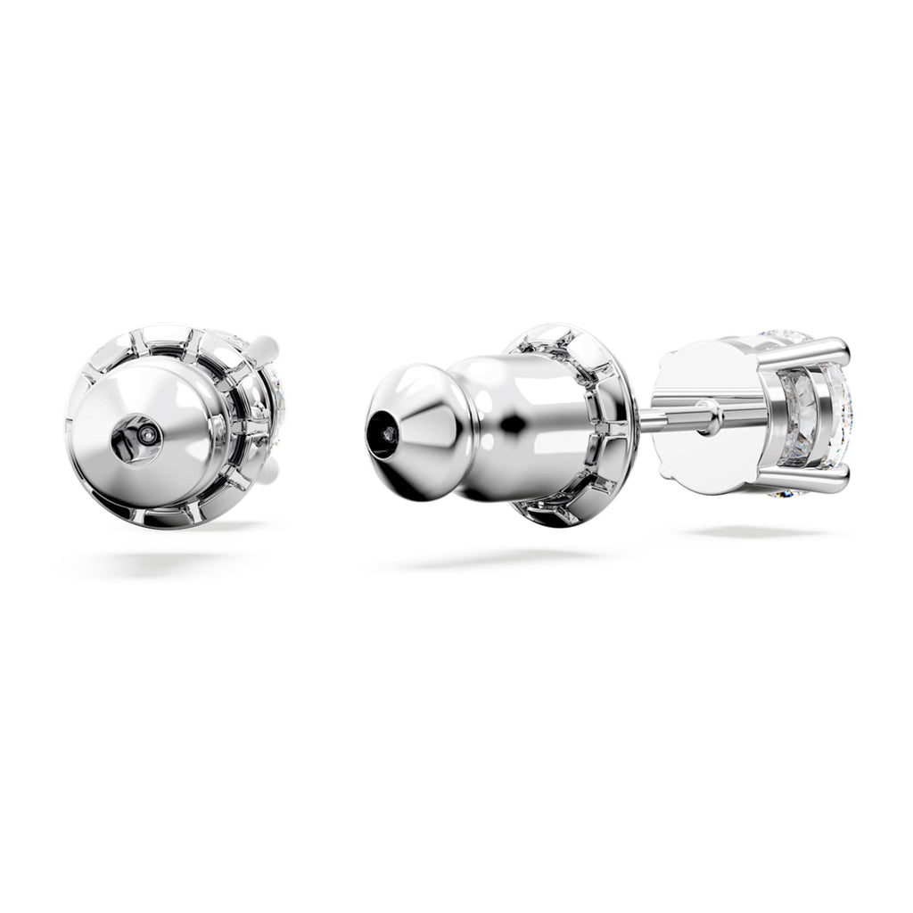 Swarovski Matrix Tennis set with white round-cut accents and rhodium plating