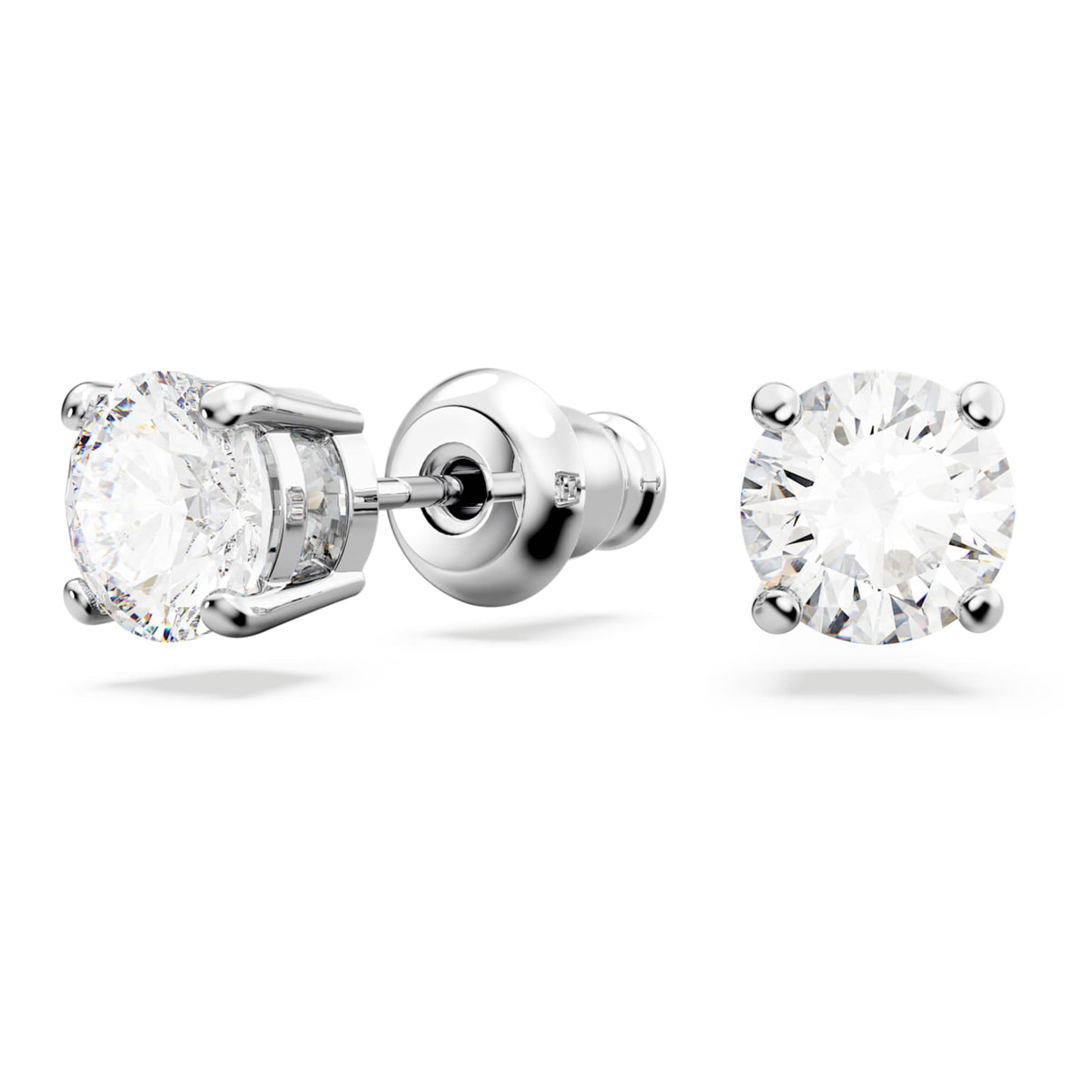 Swarovski Matrix Tennis set with white round-cut accents and rhodium plating