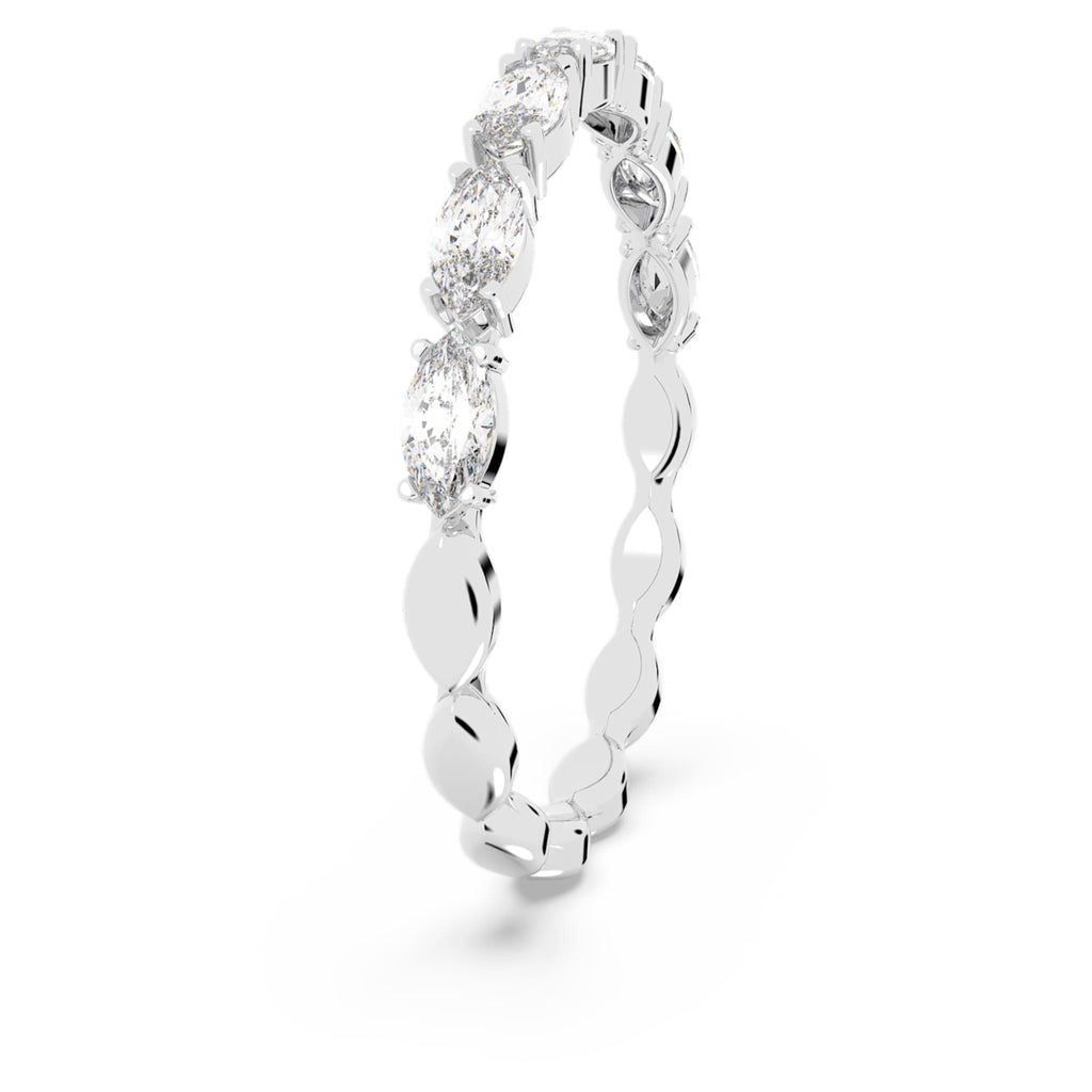 Swarovski Matrix Vittore ring with white marquise-cut accents and rhodium plating