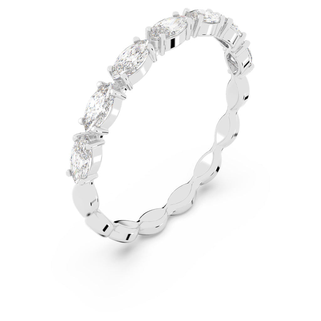 Swarovski Matrix Vittore ring with white marquise-cut accents and rhodium plating