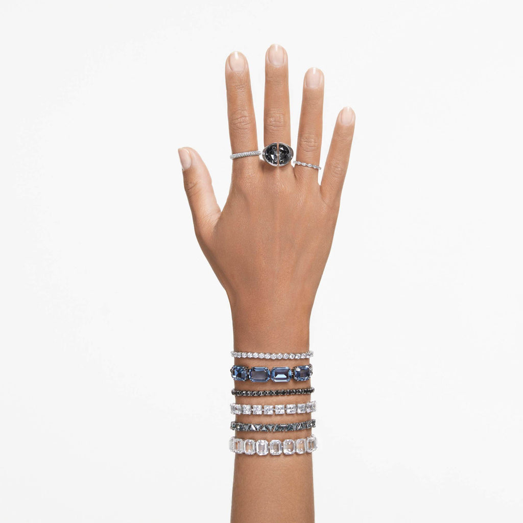 Swarovski Matrix Vittore ring with white marquise-cut accents and rhodium plating