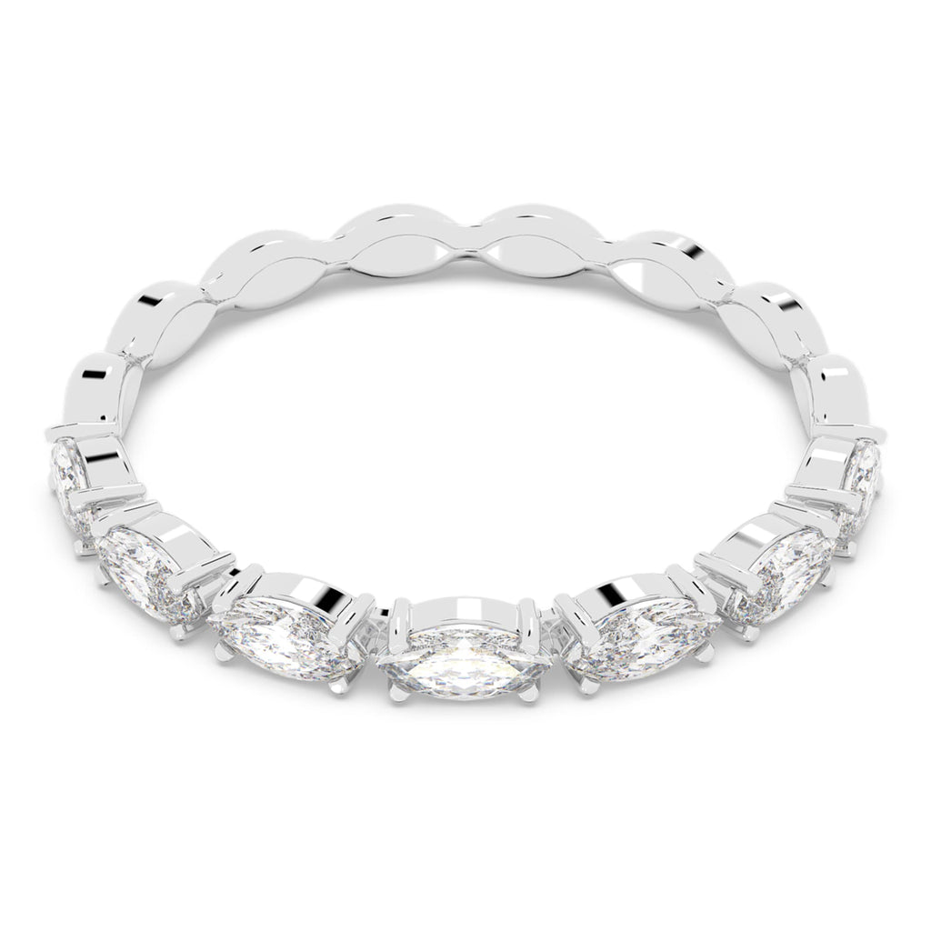 Swarovski Matrix Vittore ring with white marquise-cut accents and rhodium plating