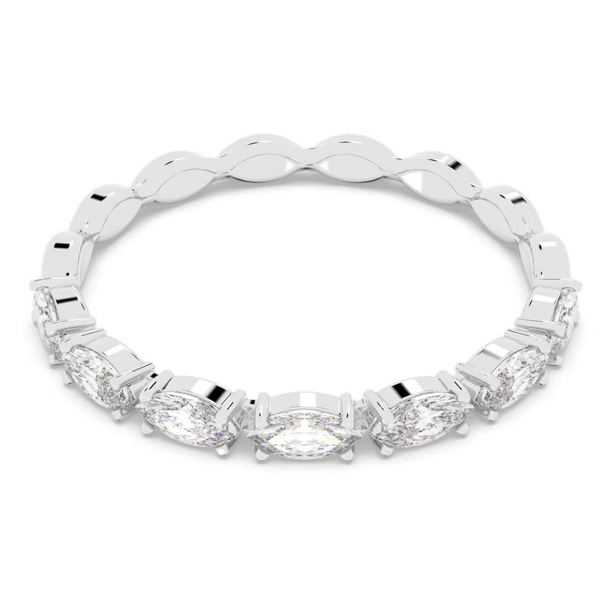 Swarovski Matrix Vittore ring with white marquise-cut accents and rhodium plating