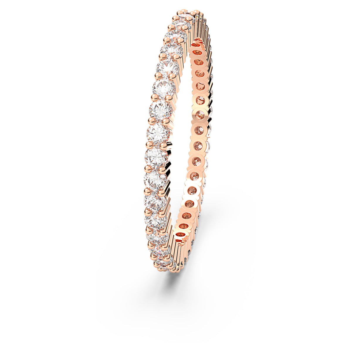 Swarovski Matrix Vittore ring with white round-cut accents and an 18K rose gold finish