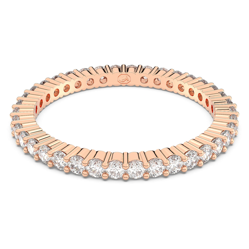 Swarovski Matrix Vittore ring with white round-cut accents and an 18K rose gold finish