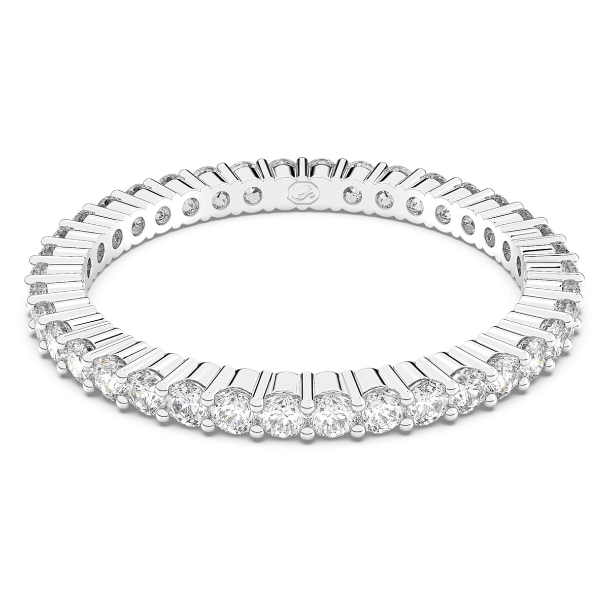 Swarovski Matrix Vittore ring Round cut, White, Silver-tone finish