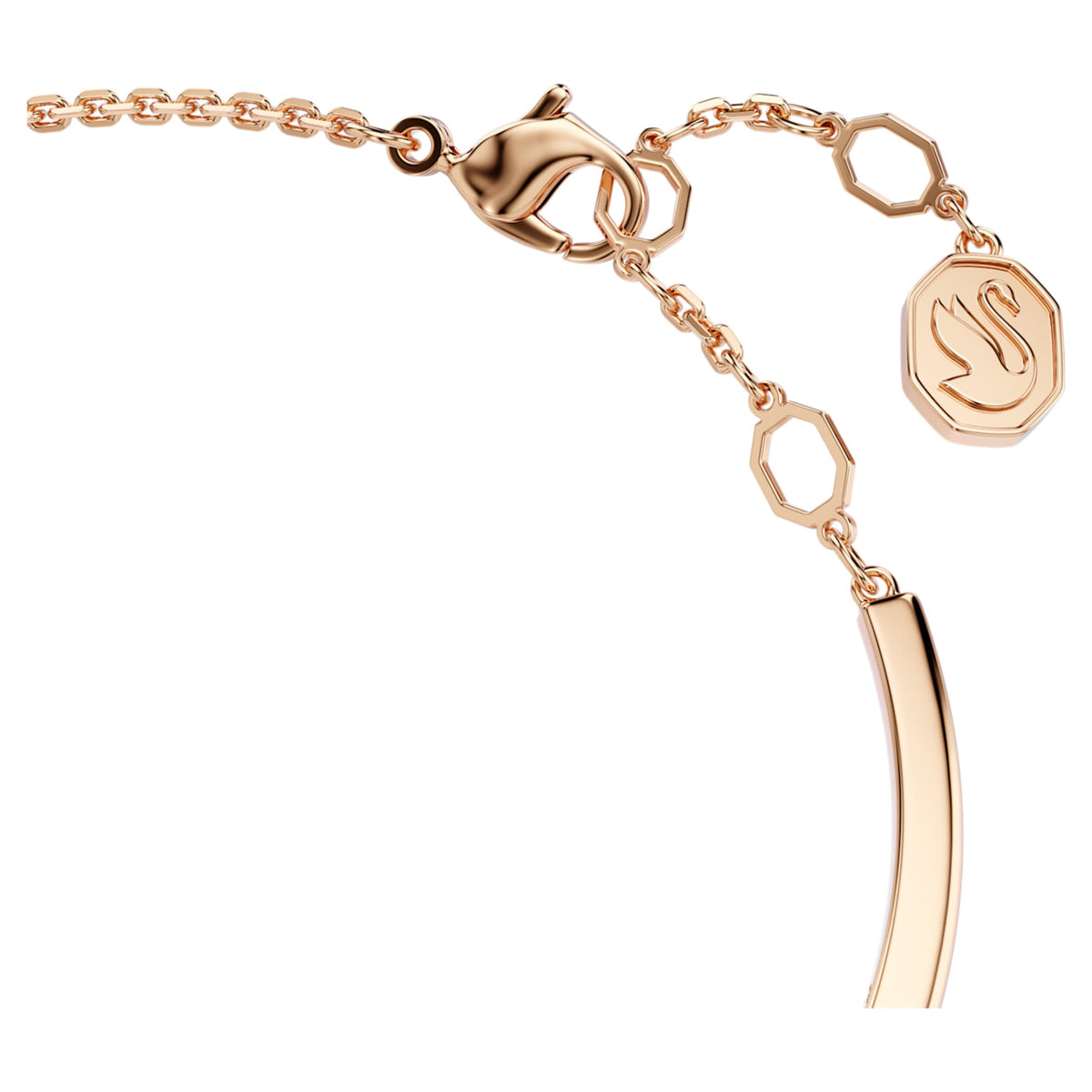 Swarovski Mesmera bangle with white mixed-cut accents and an 18K rose gold finish