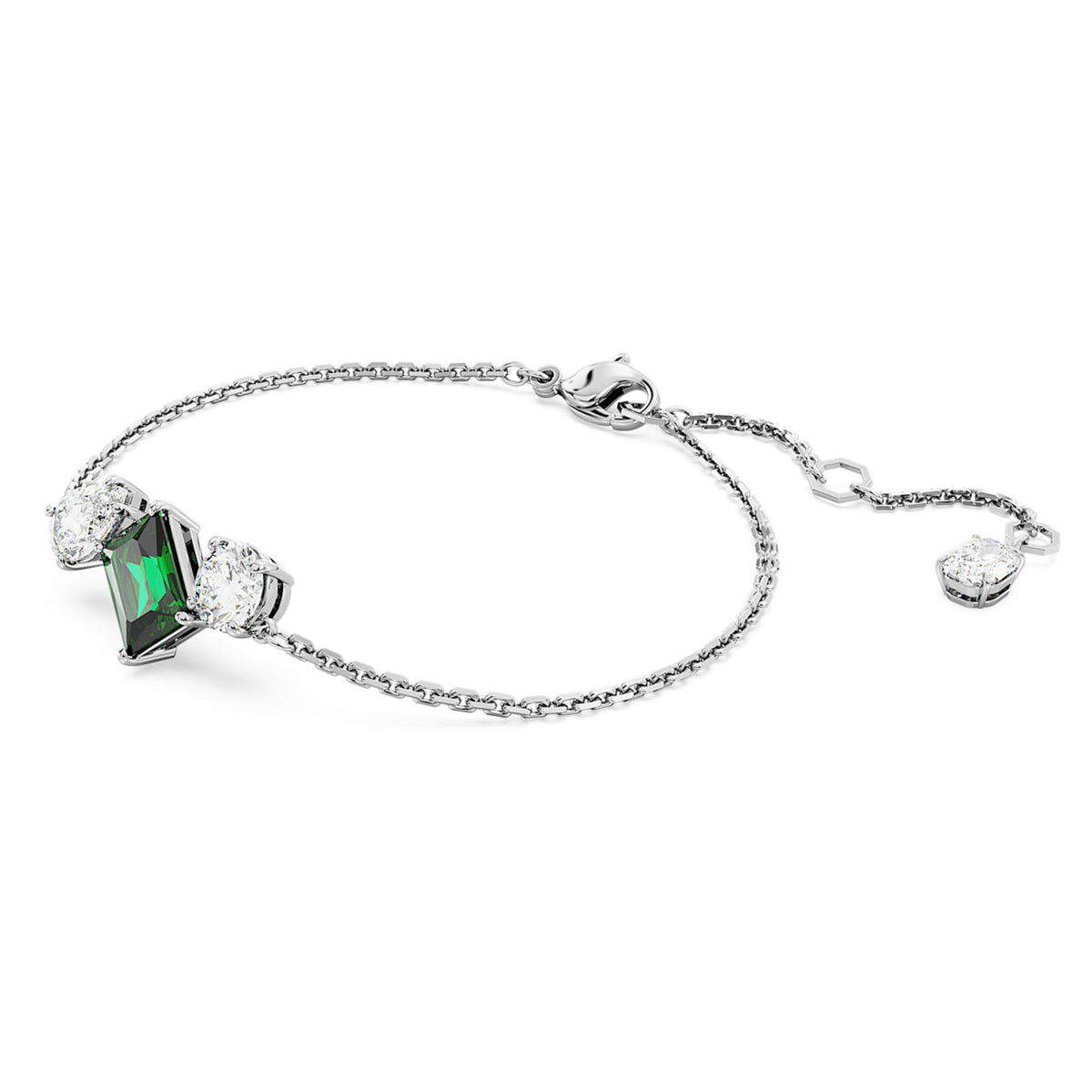 Swarovski Mesmera bracelet with green mixed-cut accents and rhodium plating