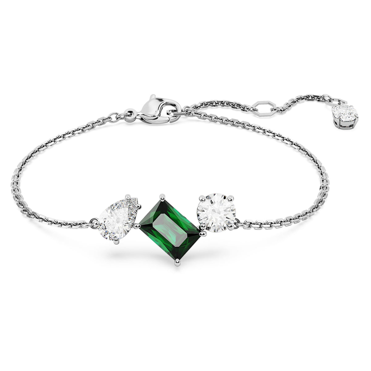 Swarovski Mesmera bracelet with green mixed-cut accents and rhodium plating