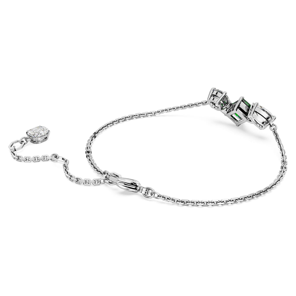 Swarovski Mesmera bracelet with green mixed-cut accents and rhodium plating