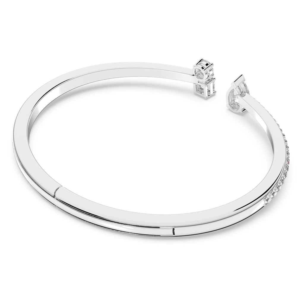 Swarovski Mesmera cuff with white mixed-cut accents and rhodium plating