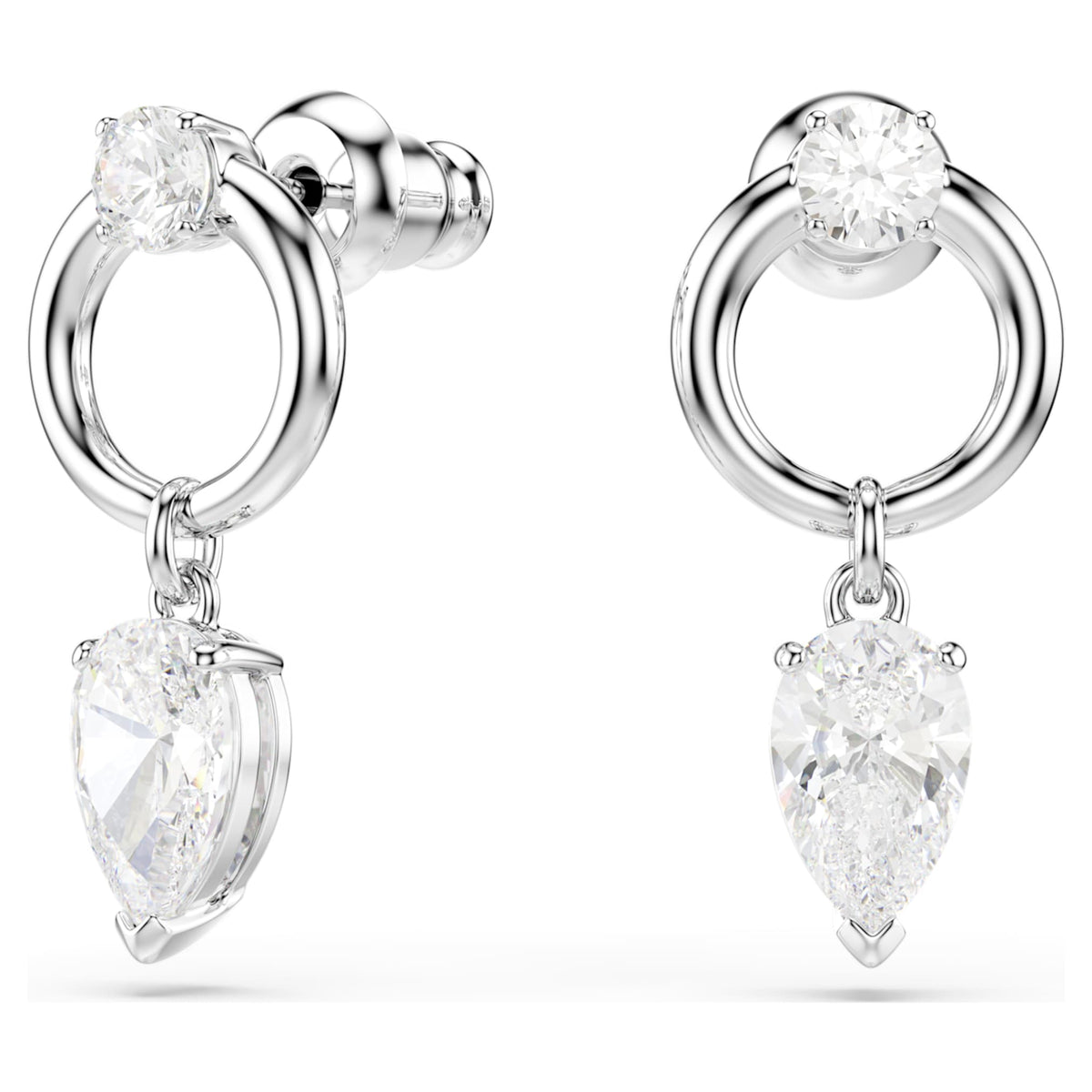 Swarovski Mesmera drop earrings Mixed cuts, White, Rhodium plated